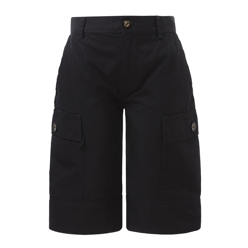 Kids Black Cargo Shorts