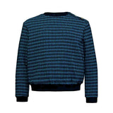 Pied-de-poule Baumwoll-Sweatshirt in Schwarz und Blau