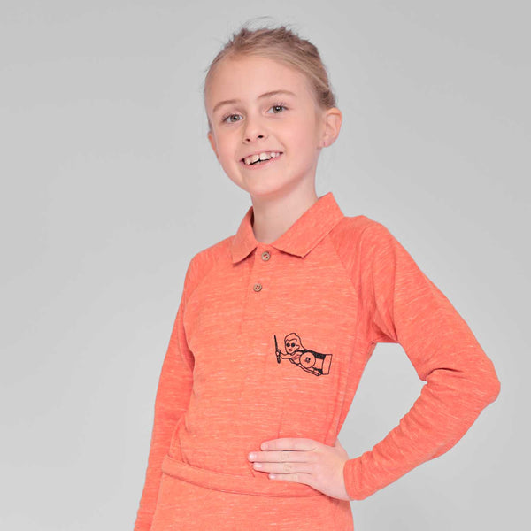 Orangefarbenes Poloshirt für Jungen und Mädchen