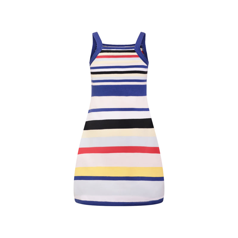 Girls Beach Dress with Bright Stripes