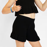 Black Knitted Beach Shorts