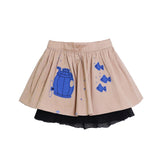 MAGIC MENDING PRELOVED Beige Cotton Skirt with Submarine, 2 years