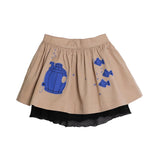 MAGIC MENDING PRELOVED Beige Cotton Skirt with Submarine, 2 years