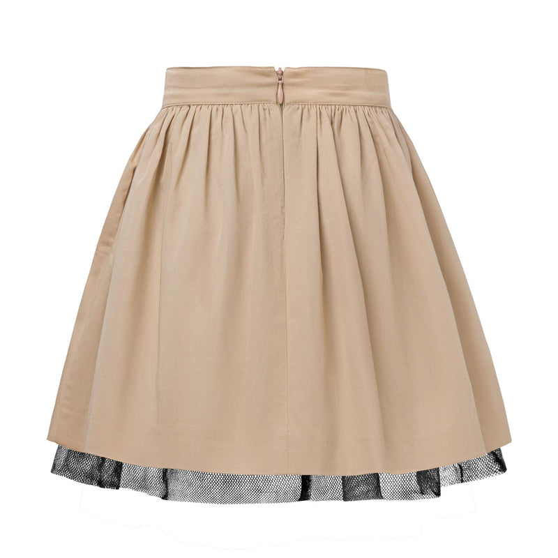 Beige Cotton Skirt with Submarine