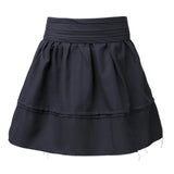 Black Mini Skirt with Pleated Belt