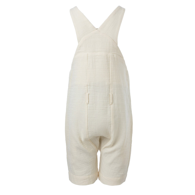 Kids' Cotton Farmer Dungaree in Off-white