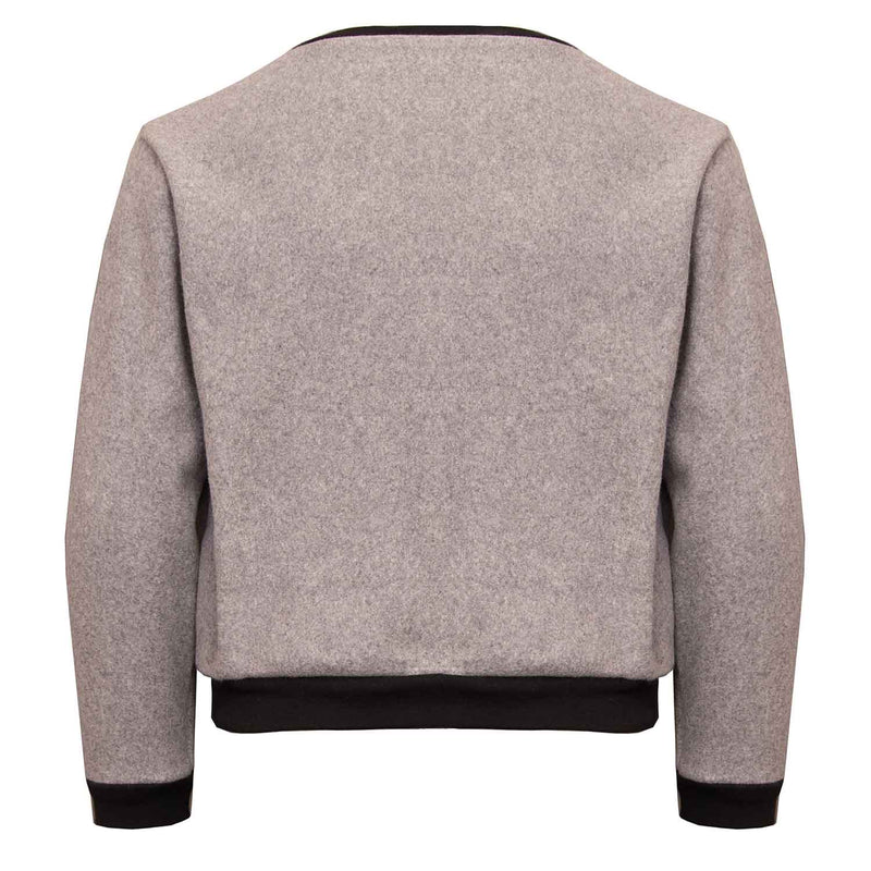Graues Fleece-Sweatshirt mit Drachenapplikation