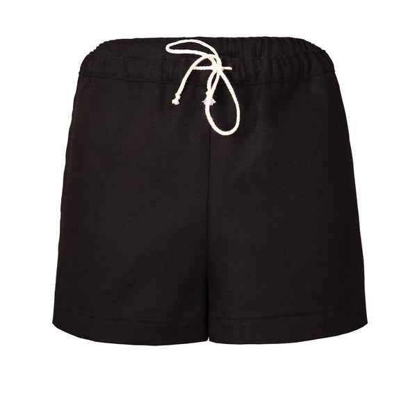 Schwarze Mini-Shorts aus Segeltuch