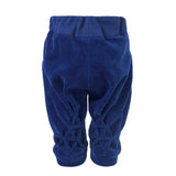 Blue Velvet Baby Pants with Hand Smock