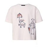 Kids' Oversized Off-White T-Shirt with Hand Painting