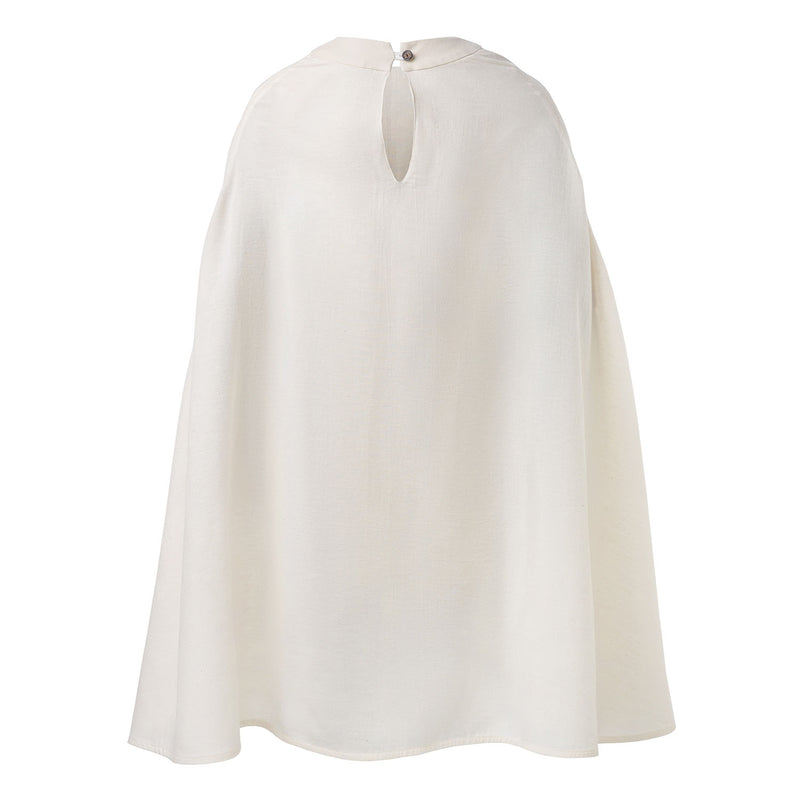White Smock Dress for Girls with Vegan Cashmere Cape