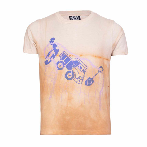 Handgefertigtes T-Shirt, natürlich gefärbt mit gelben Zwiebeln, Bio 