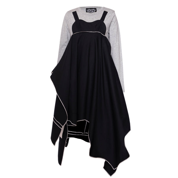 Schwarzes Zero-Waste-Kleid