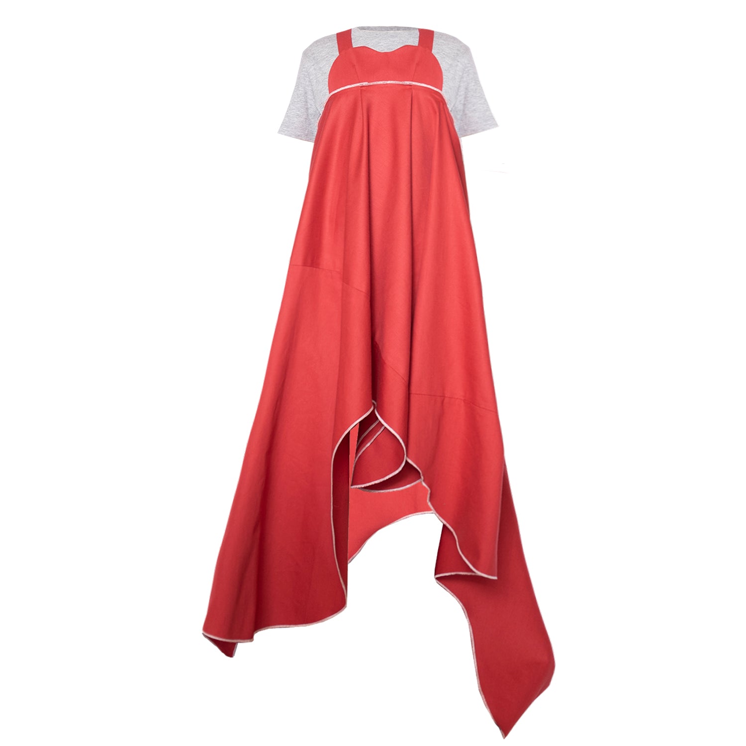 Rotes Zero-Waste-Kleid 